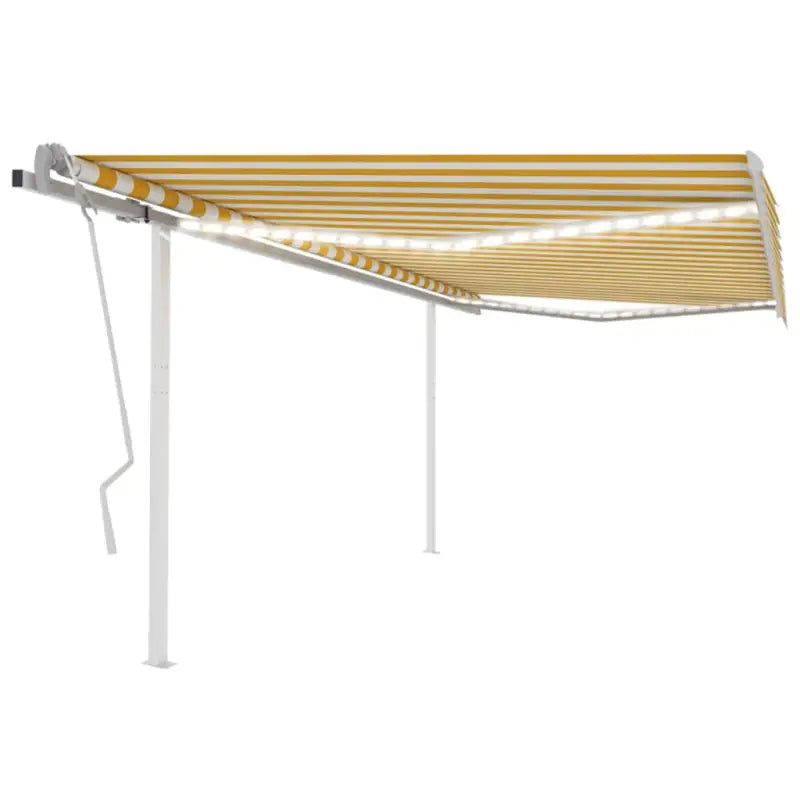 Uitschuifbare buitenluifel met stevig gepoedercoat aluminium frame - Geel en wit / 4 x 3 m / 1 - Zonwering