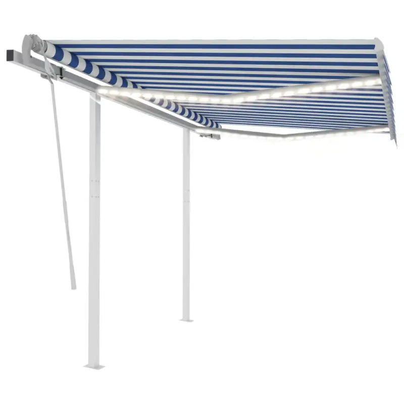 Uitschuifbare buitenluifel met stevig gepoedercoat aluminium frame - Blauw en wit / 3 x 2.5 m / 1 - Zonwering