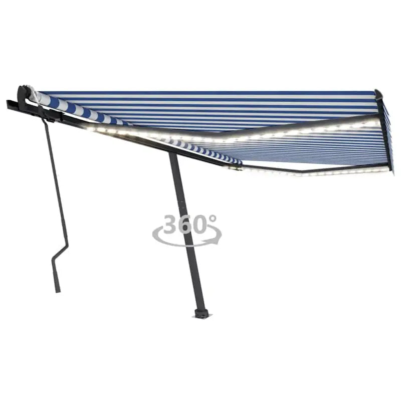 Uitschuifbare buitenluifel van gepoedercoat aluminium voor schaduw - Blauw en wit / 400 x 300 cm / 1 - Zonwering