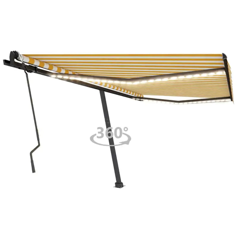 Uitschuifbare buitenluifel van gepoedercoat aluminium voor schaduw - Geel en wit / 400 x 300 cm / 1 - Zonwering