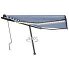 Uitschuifbare buitenluifel van gepoedercoat aluminium voor schaduw - Blauw en wit / 400 x 350 cm / 1 - Zonwering