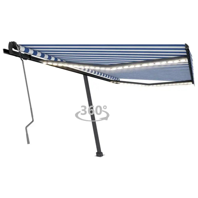 Uitschuifbare buitenluifel van gepoedercoat aluminium voor schaduw - Blauw en wit / 400 x 350 cm / 1 - Zonwering
