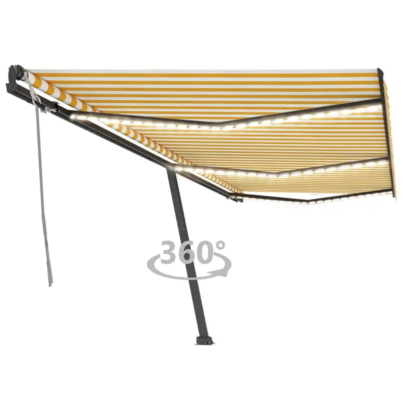 Uitschuifbare buitenluifel van gepoedercoat aluminium voor schaduw - Geel en wit / 600 x 350 cm / 1 - Zonwering