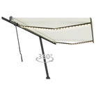 Uitschuifbare buitenluifel van gepoedercoat aluminium voor schaduw - Crème / 500 x 300 cm / 1 - Zonwering
