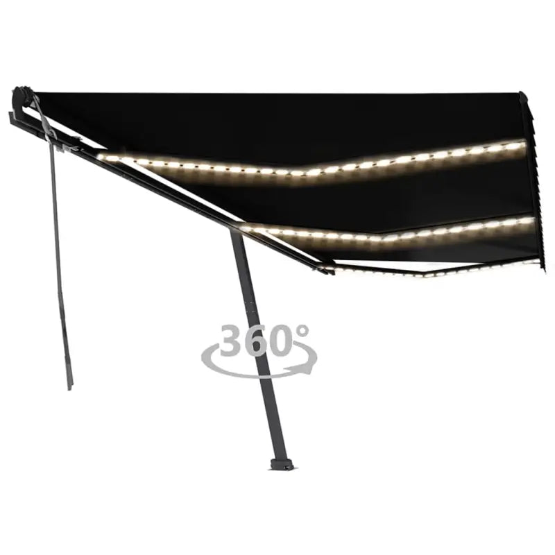 Uitschuifbare buitenluifel van gepoedercoat aluminium voor schaduw - Antraciet / 600 x 350 cm / 1 - Zonwering