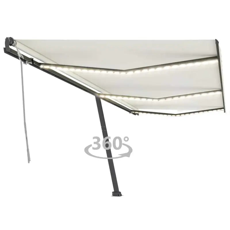 Uitschuifbare buitenluifel van gepoedercoat aluminium voor schaduw - Crème / 600 x 300 cm / 1 - Zonwering