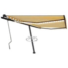 Uitschuifbare buitenluifel van gepoedercoat aluminium voor schaduw - Geel en wit / 400 x 350 cm / 1 - Zonwering