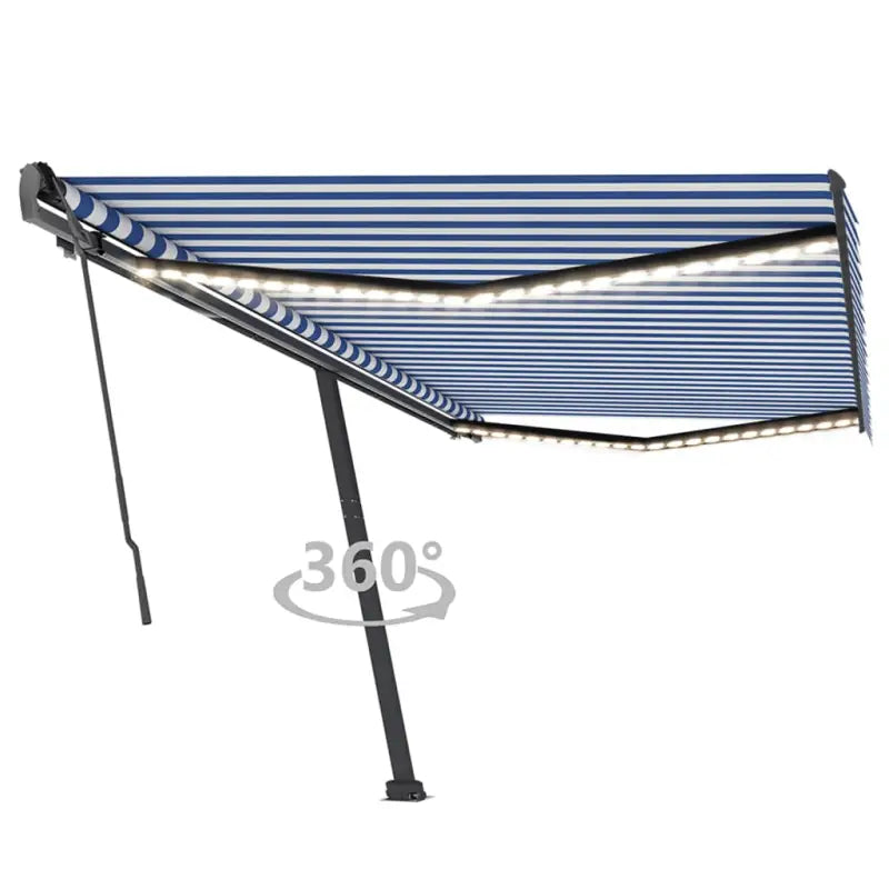 Uitschuifbare buitenluifel van gepoedercoat aluminium voor schaduw - Blauw en wit / 500 x 350 cm / 1 - Zonwering