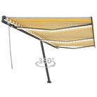 Uitschuifbare buitenluifel van gepoedercoat aluminium voor schaduw - Geel en wit / 600 x 300 cm / 1 - Zonwering