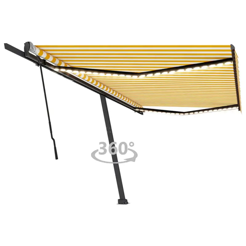 Uitschuifbare buitenluifel van gepoedercoat aluminium voor schaduw - Geel en wit / 500 x 350 cm / 1 - Zonwering