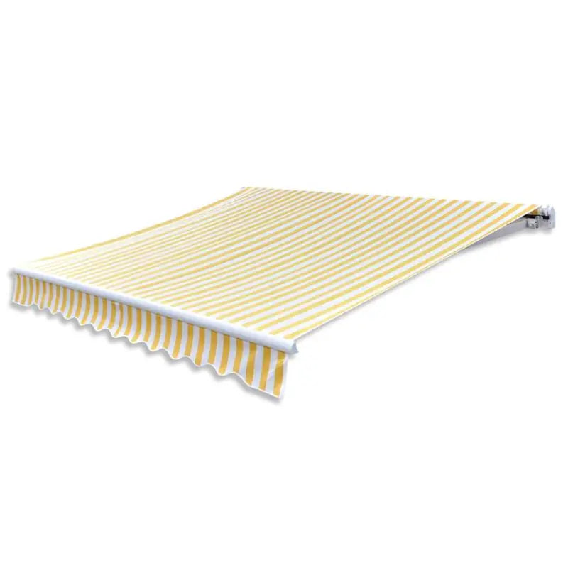 Uitschuifbare luifel met aluminium frame en bewegende onderdelen - Geel en wit / 400 cm / 1 - Zonwering
