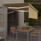 Uitschuifbare luifel met gepoedercoat aluminium en automatische bediening - Geel en wit / 4 x 3 m / 1 - Zonwering