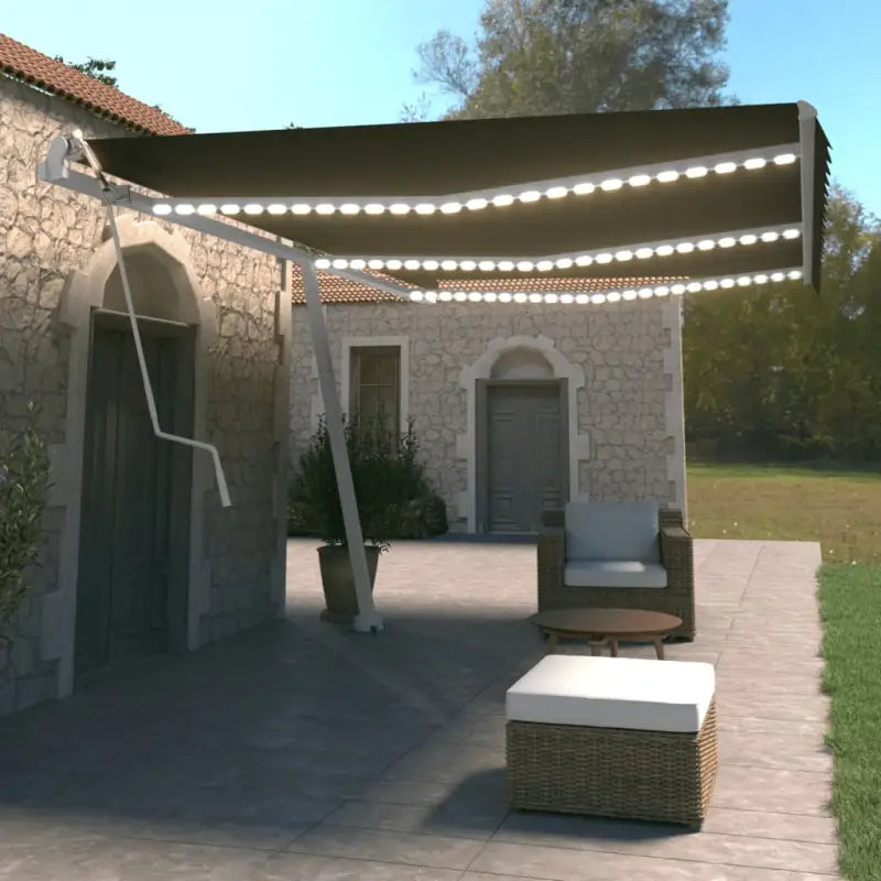 Uitschuifbare luifel met gepoedercoat aluminium en automatische bediening - Antraciet / 600 x 350 cm / 1 - Zonwering