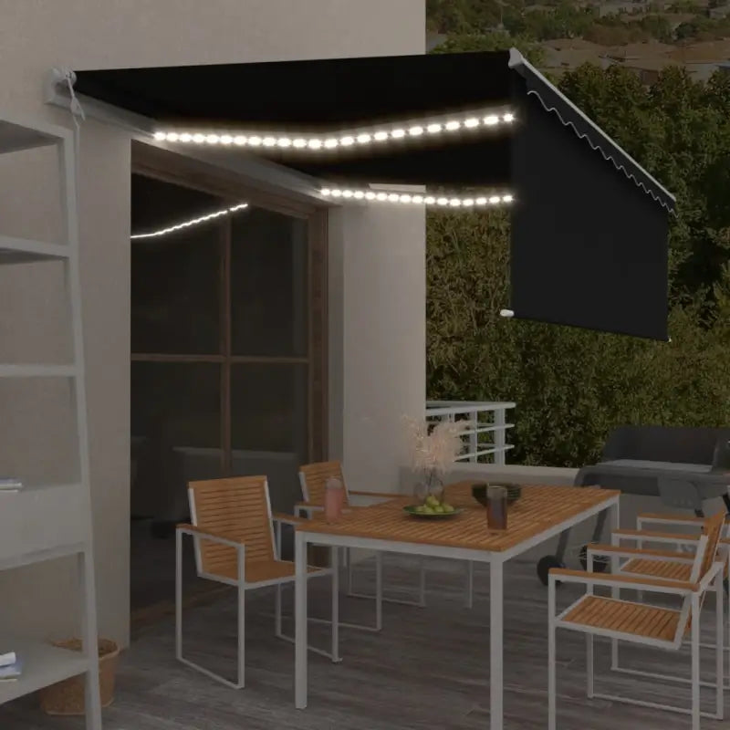 Uitschuifbare luifel met gepoedercoat aluminium en automatische bediening - Antraciet / 4.5 x 3 m / 1 - Zonwering
