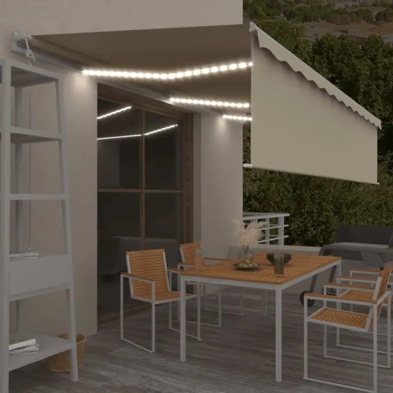 Uitschuifbare luifel met gepoedercoat aluminium en automatische bediening - Crème / 6 x 3 m / 1 - Zonwering