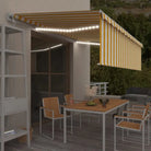 Uitschuifbare luifel met gepoedercoat aluminium en automatische bediening - Geel en wit / 5 x 3 m / 1 - Zonwering