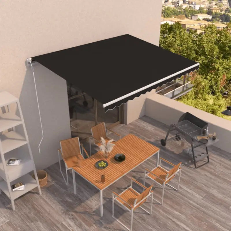 Uitschuifbare luifel met gepoedercoat aluminium frame voor buitenruimte - Antraciet / 400 x 350 cm / 1 - Zonwering