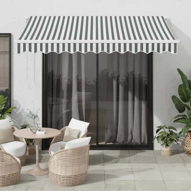Uitschuifbare luifel met gepoedercoat aluminium frame voor buitenruimte - Antraciet en wit / 300 x 250 cm / 1