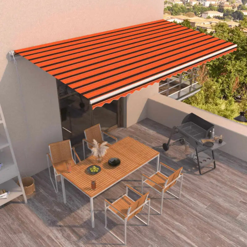 Uitschuifbare luifel met gepoedercoat aluminium frame voor buitenruimte - Multikleur / 600 x 350 cm / 1 - Zonwering