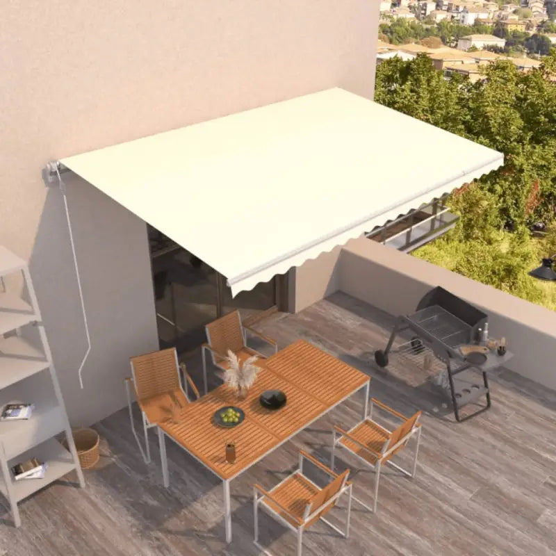 Uitschuifbare luifel met gepoedercoat aluminium frame voor buitenruimte - Crème / 500 x 300 cm / 1 - Zonwering