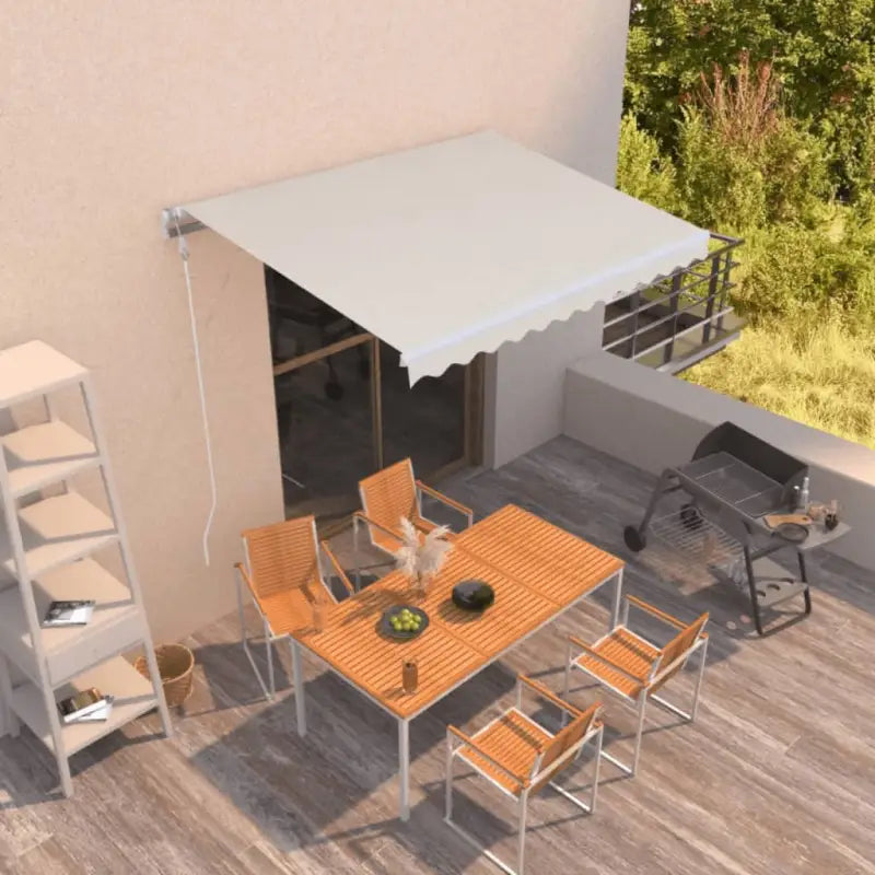 Uitschuifbare luifel met gepoedercoat aluminium frame voor buitenruimte - Crème / 350 x 250 cm / 1 - Zonwering