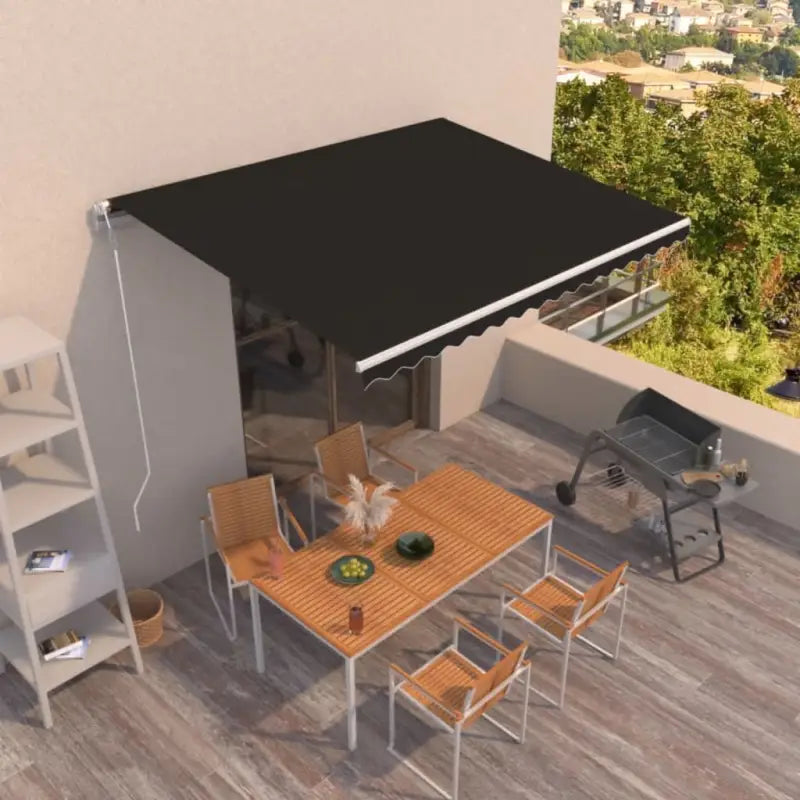 Uitschuifbare luifel met gepoedercoat aluminium frame voor buitenruimte - Antraciet / 450 x 350 cm / 1 - Zonwering