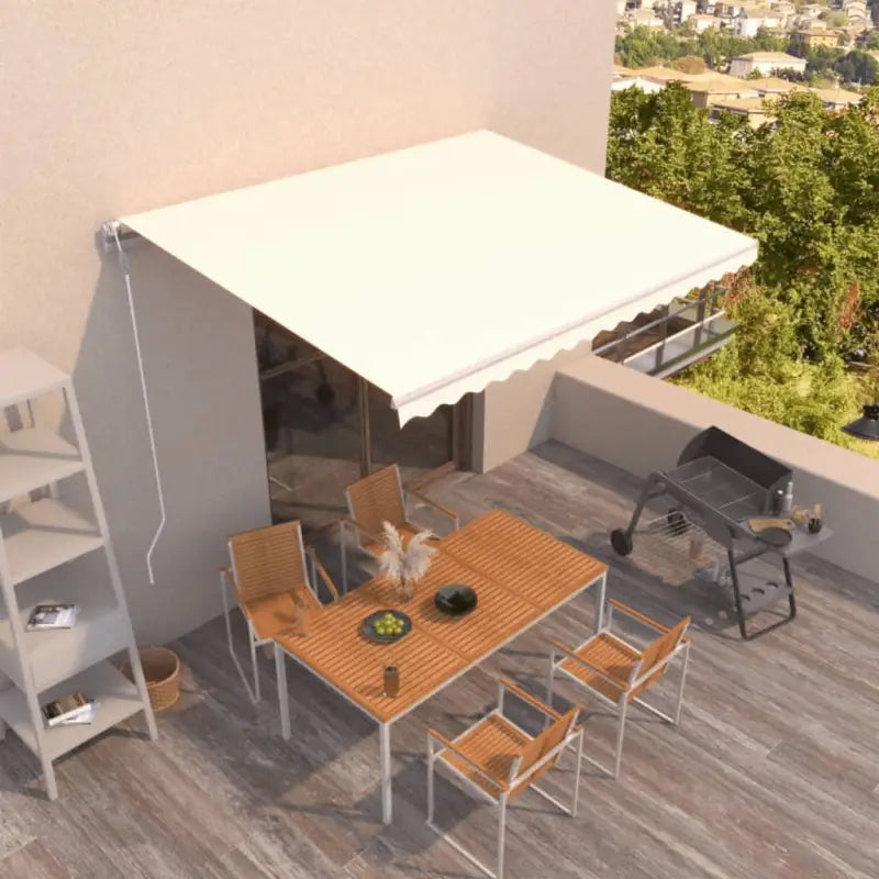 Uitschuifbare luifel met gepoedercoat aluminium frame voor buitenruimte - Crème / 450 x 350 cm / 1 - Zonwering