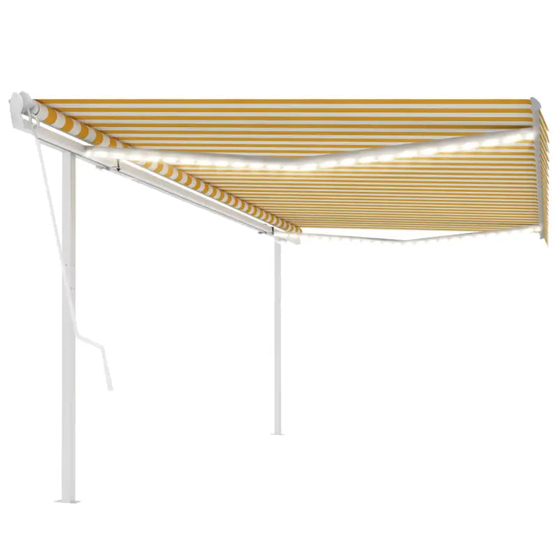 Uitschuifbare luifel met gepoedercoat aluminium frame automatisch - Geel en wit / 5 x 3 m / 1 - Zonwering