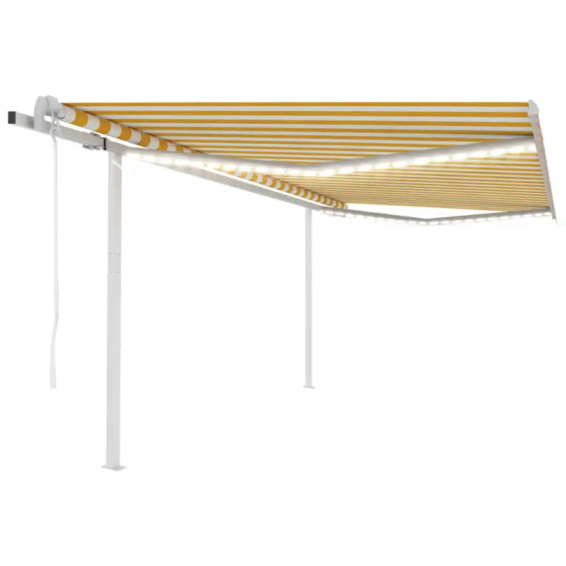 Uitschuifbare luifel met gepoedercoat aluminium frame automatisch - Geel en wit / 4 x 3.5 m / 1 - Zonwering