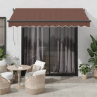 Uitschuifbare luifel met gepoedercoat aluminium frame voor koelte buiten - Bruin / 350 x 250 cm / 1 - Zonwering