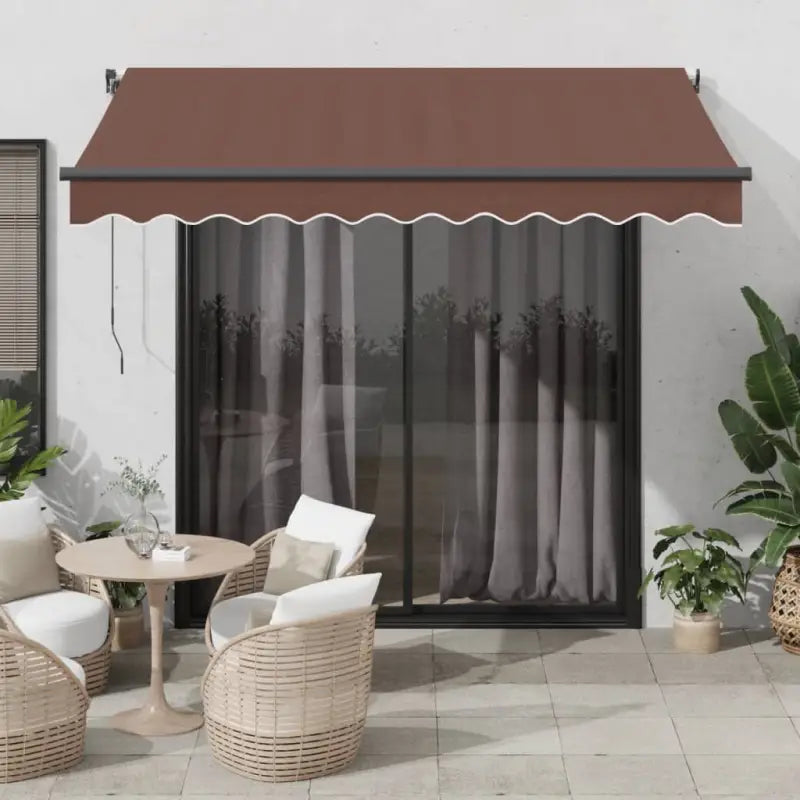 Uitschuifbare luifel met gepoedercoat aluminium frame voor koelte buiten - Bruin / 350 x 250 cm / 1 - Zonwering