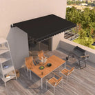 Uitschuifbare luifel met gepoedercoat aluminium frame voor koelte buiten - Antraciet / 450 x 350 cm / 1 - Zonwering