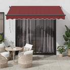 Uitschuifbare luifel met gepoedercoat aluminium frame voor koelte buiten - Bordeauxrood / 350 x 250 cm / 1 - Zonwering