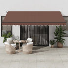 Uitschuifbare luifel met gepoedercoat aluminium frame voor koelte buiten - Bruin / 450 x 300 cm / 1 - Zonwering