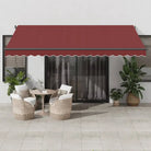 Uitschuifbare luifel met gepoedercoat aluminium frame voor koelte buiten - Bordeauxrood / 450 x 350 cm / 1 - Zonwering