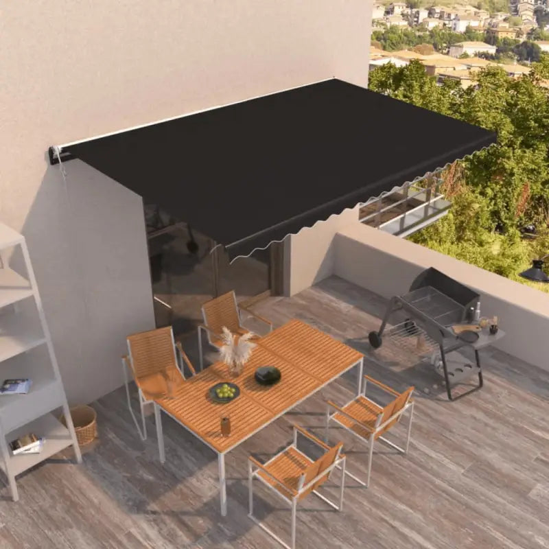 Uitschuifbare luifel met gepoedercoat aluminium frame voor koelte buiten - Antraciet / 500 x 350 cm / 1 - Zonwering