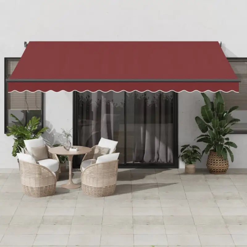 Uitschuifbare luifel met gepoedercoat aluminium frame voor koelte buiten - Bordeauxrood / 450 x 300 cm / 1 - Zonwering