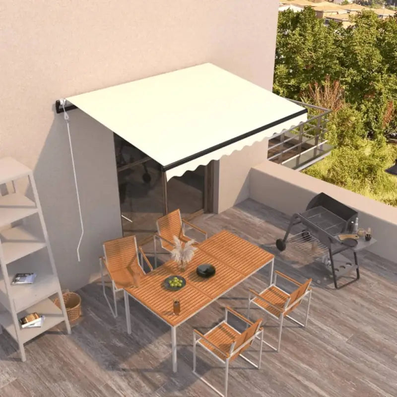 Uitschuifbare luifel met gepoedercoat aluminium frame voor koelte buiten - Crème / 350 x 250 cm / 1 - Zonwering