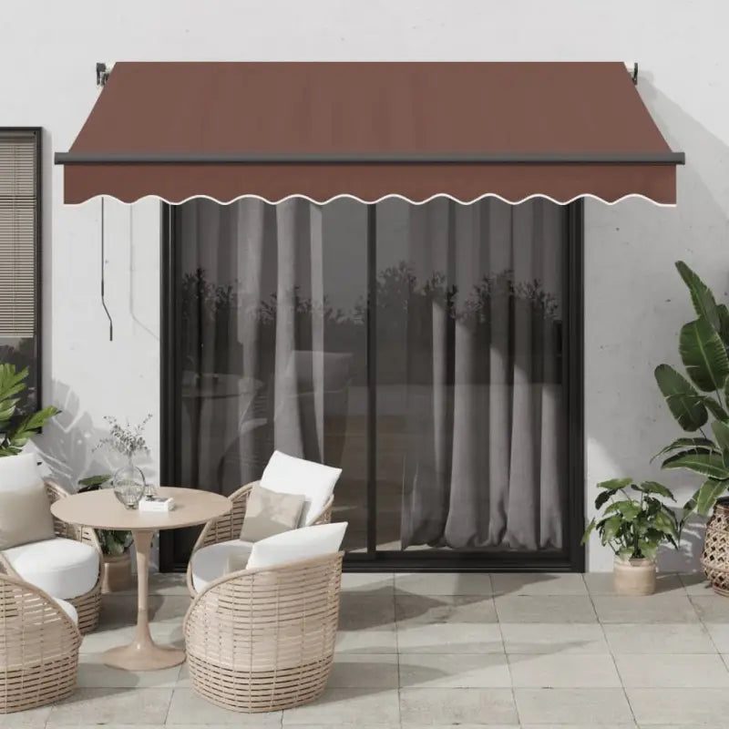 Uitschuifbare luifel met gepoedercoat aluminium frame voor koelte buiten - Bruin / 300 x 250 cm / 1 - Zonwering