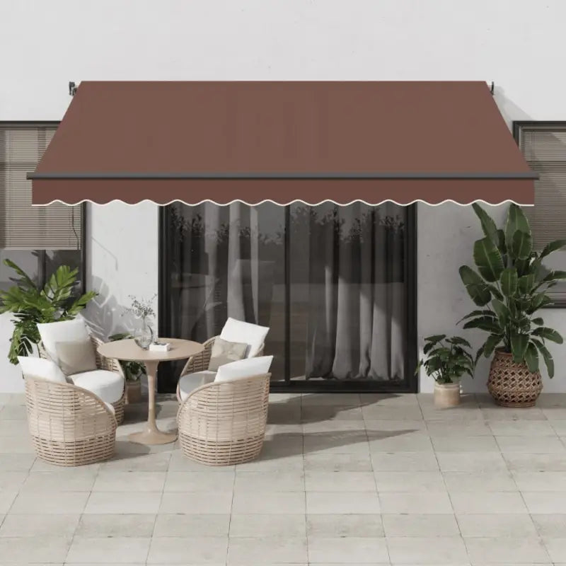 Uitschuifbare luifel met gepoedercoat aluminium frame voor koelte buiten - Bruin / 400 x 300 cm / 1 - Zonwering