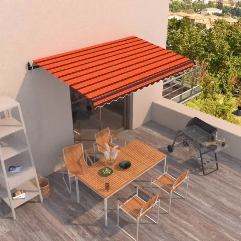 Uitschuifbare luifel met gepoedercoat aluminium frame voor koelte buiten - Multikleur / 450 x 350 cm / 1 - Zonwering