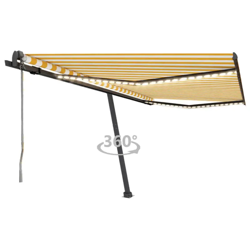 Uitschuifbare luifel met gepoedercoat aluminium voor buitenplezier - Geel en wit / 400 x 350 cm / 1 - Zonwering