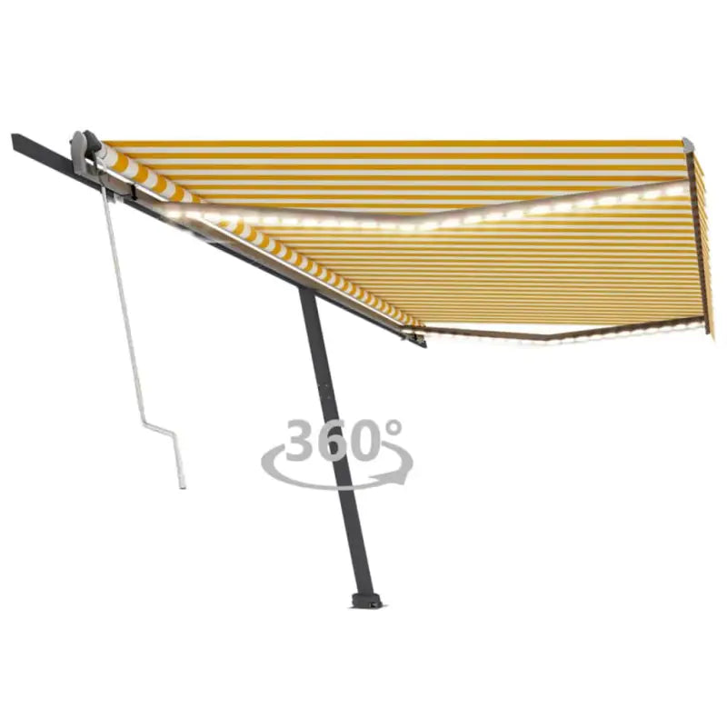 Uitschuifbare luifel met gepoedercoat aluminium voor buitenplezier - Geel en wit / 500 x 300 cm / 1 - Zonwering