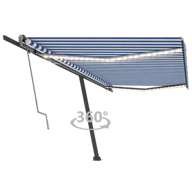 Uitschuifbare luifel met gepoedercoat aluminium voor buitenplezier - Blauw en wit / 500 x 300 cm / 1 - Zonwering