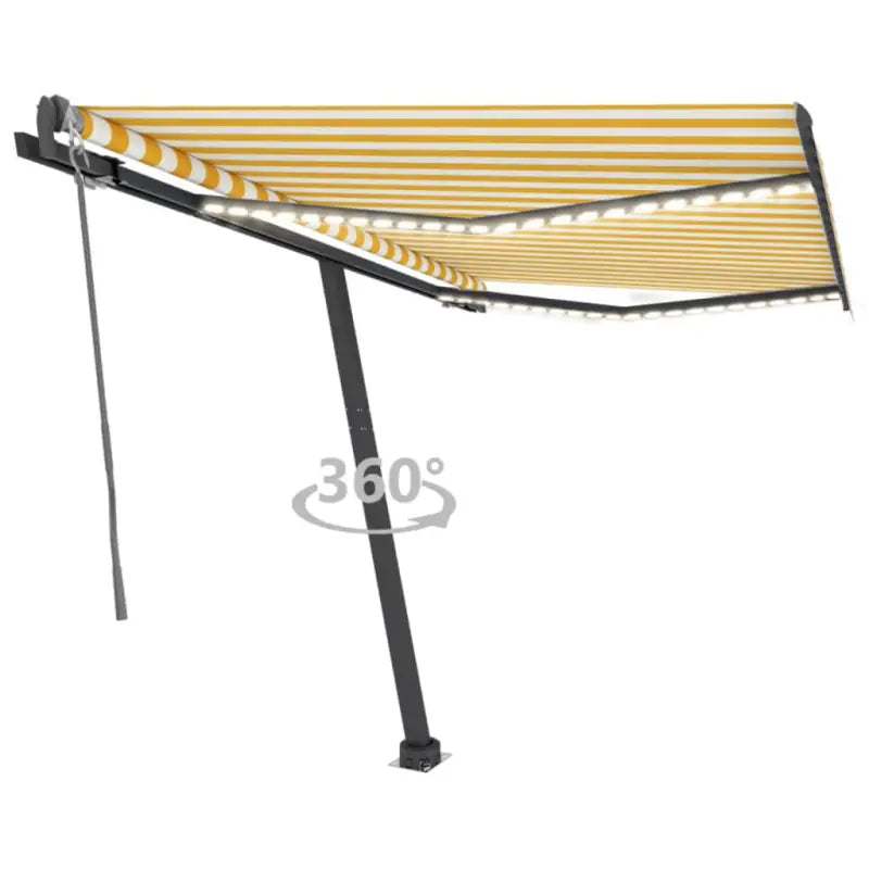 Uitschuifbare luifel met gepoedercoat aluminium voor buitenplezier - Geel en wit / 300 x 250 cm / 1 - Zonwering