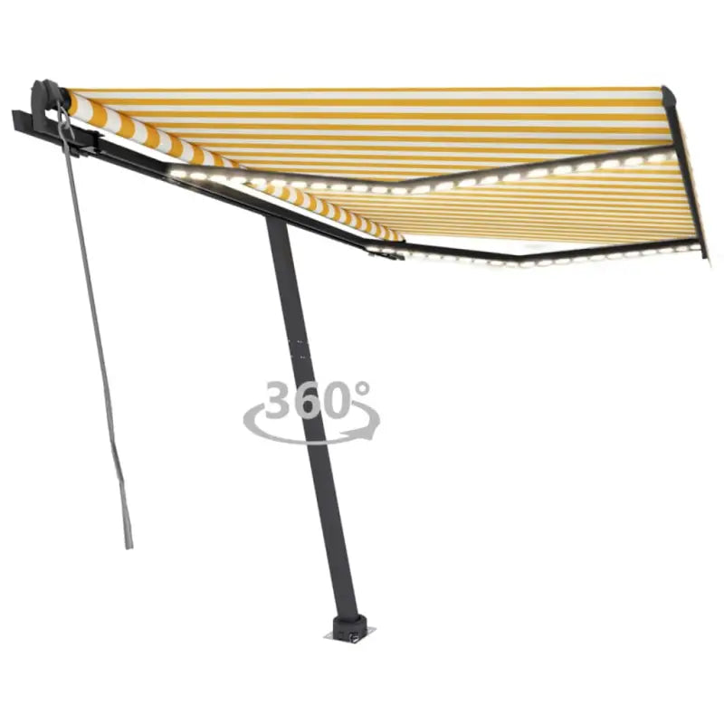 Uitschuifbare luifel met gepoedercoat aluminium voor buitenplezier - Geel en wit / 350 x 250 cm / 1 - Zonwering