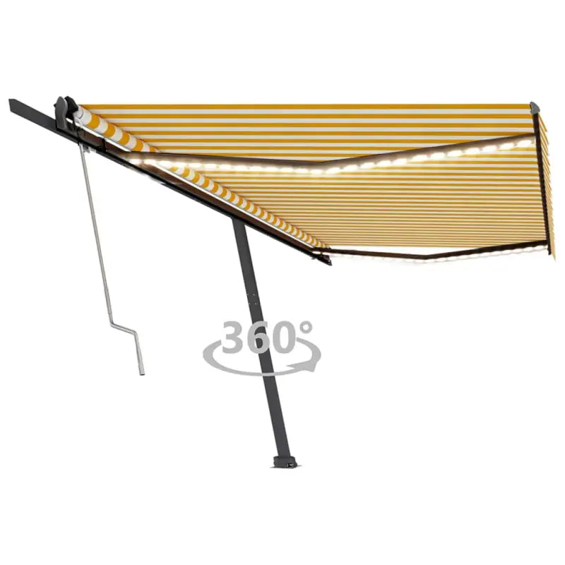 Uitschuifbare luifel met gepoedercoat aluminium voor buitenplezier - Geel en wit / 500 x 350 cm / 1 - Zonwering