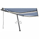 Uitschuifbare luifel met gepoedercoat aluminium voor buitenplezier - Blauw en wit / 450 x 300 cm / 1 - Zonwering