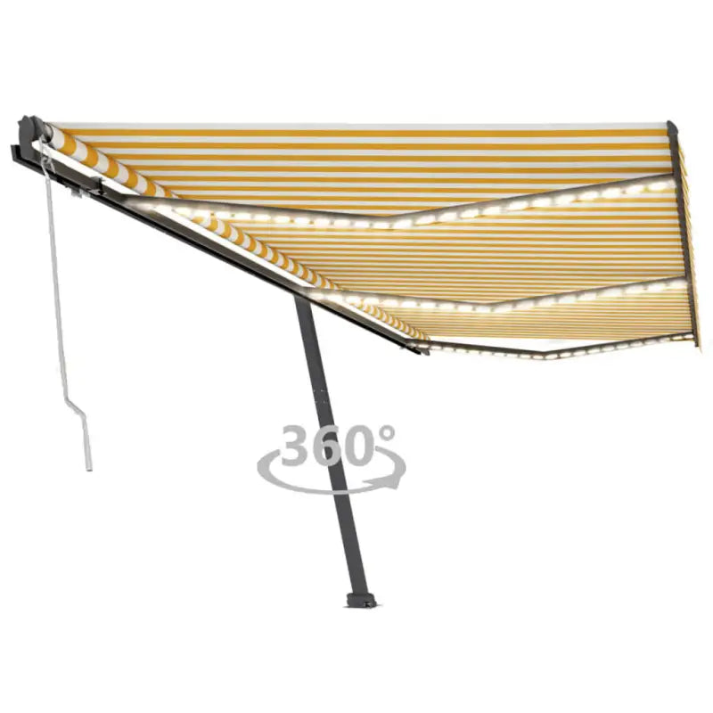 Uitschuifbare luifel met gepoedercoat aluminium voor buitenplezier - Geel en wit / 600 x 300 cm / 1 - Zonwering