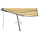 Uitschuifbare luifel met gepoedercoat aluminium voor buitenplezier - Geel en wit / 450 x 300 cm / 1 - Zonwering